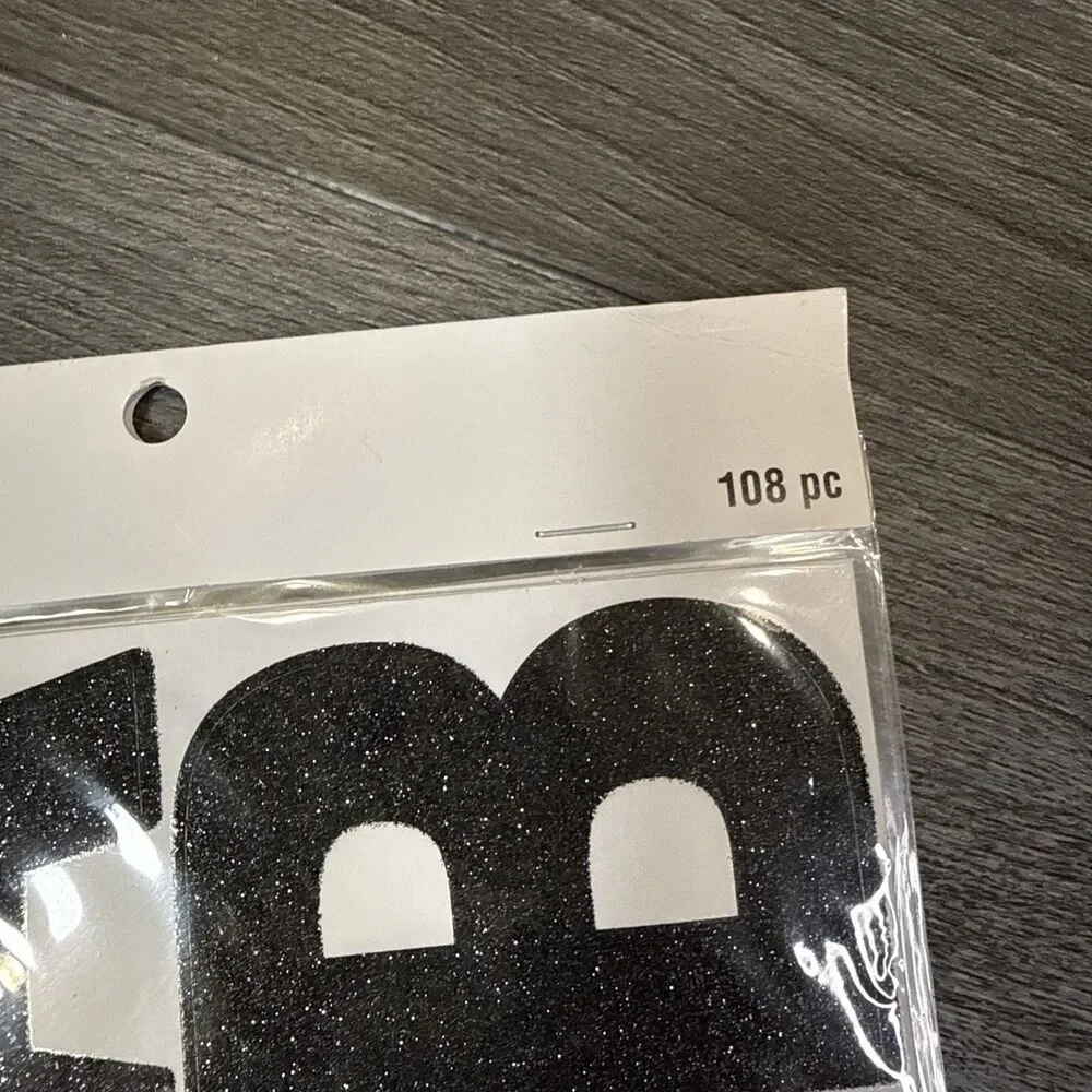 3 Inch Letter Sparkling, Self-Adhesive Large Capital Alphabet 21 Black